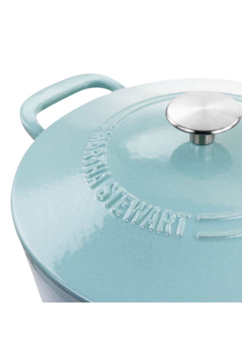 Enameled Cast Iron 7 Quart Dutch Oven with Lid, Alternate, color, Turquoise