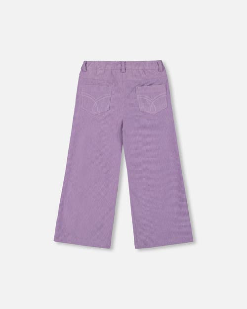 Deux Par Deux Wide Leg Corduroy Pants In Purple
