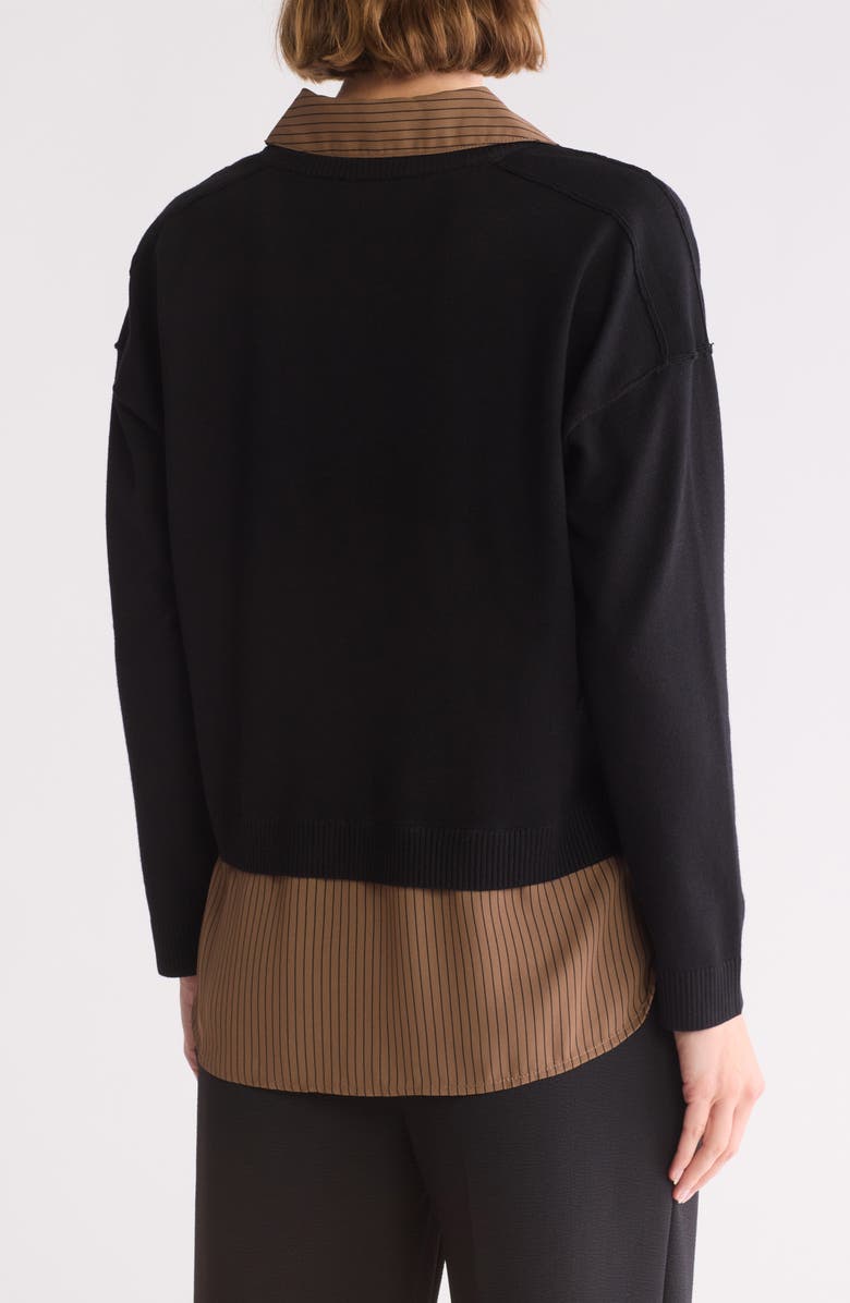 Adrianna Papell Mixed Media Layered Sweater, Alternate, color, 