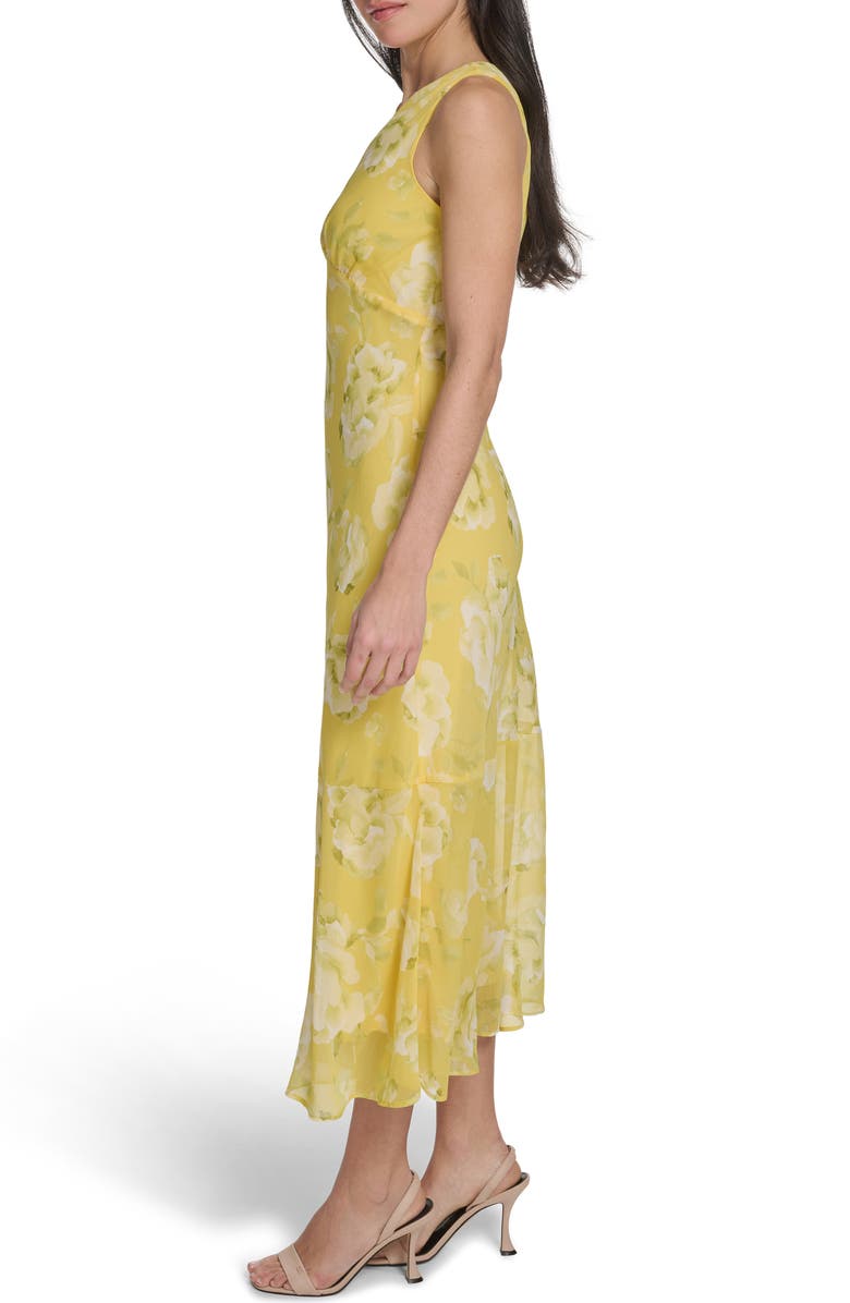 Calvin Klein Floral Sleeveless Chiffon Maxi Dress, Alternate, color, Quince Multi