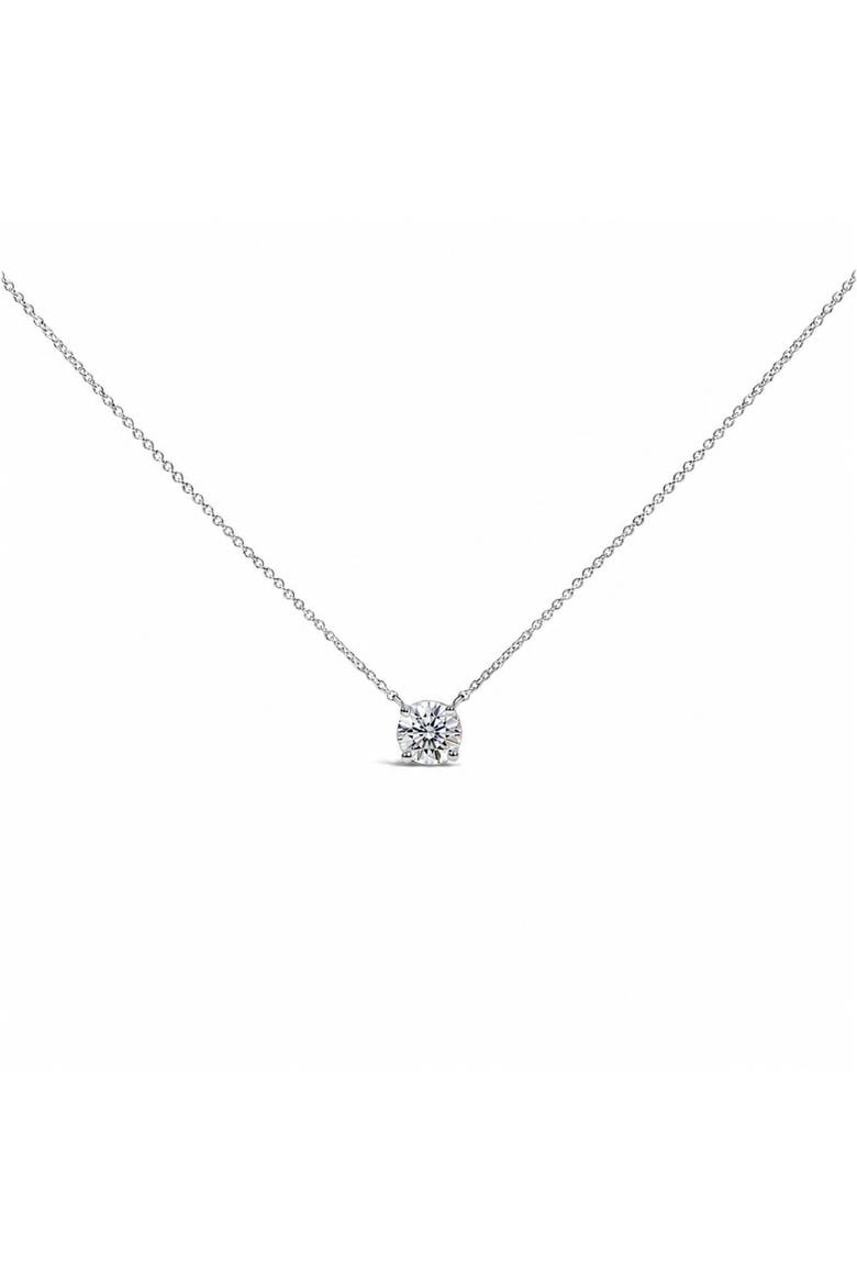 14K White Gold 1.00 Cttw Lab Grown Diamond Solitaire Pendant, Main, color, White Gold