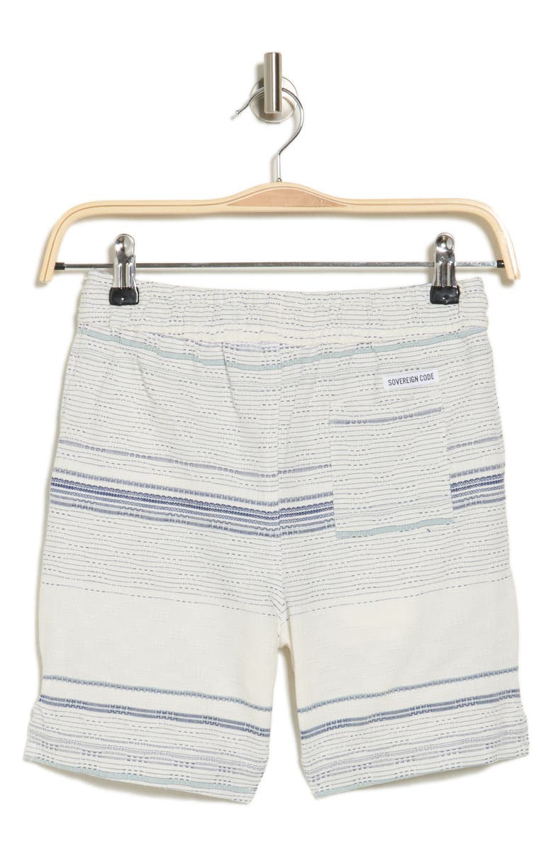 Sovereign Code Kids' Passport Stripe Cotton Shorts, Alternate, color, White Stripe