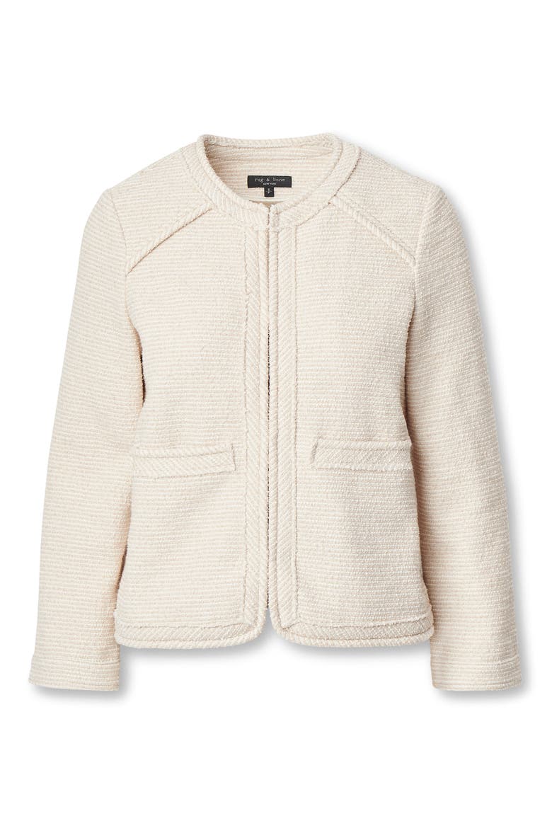 Clarice Cotton Blend Jacket, Alternate, color, CRM
