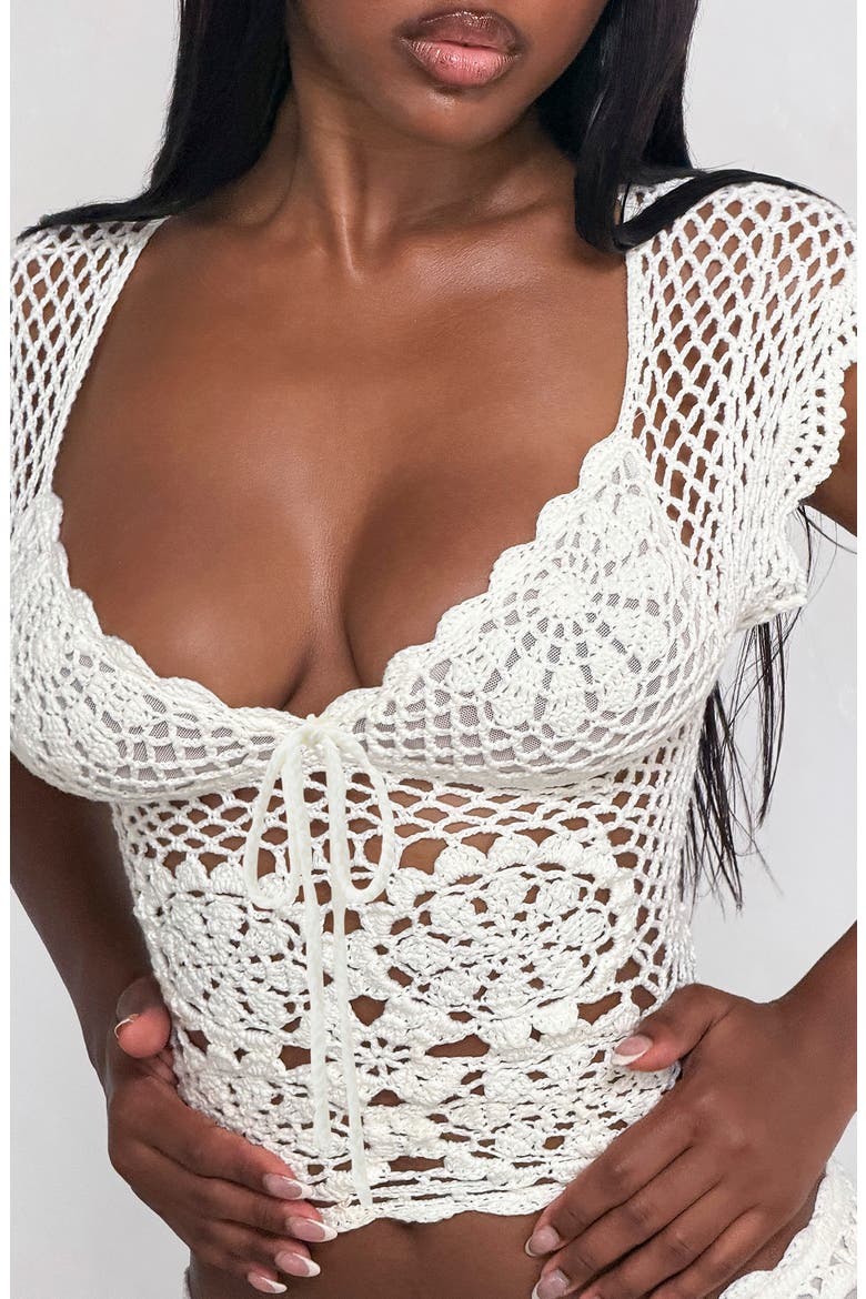 Sasha Crochet Top, Alternate, color, IVORY