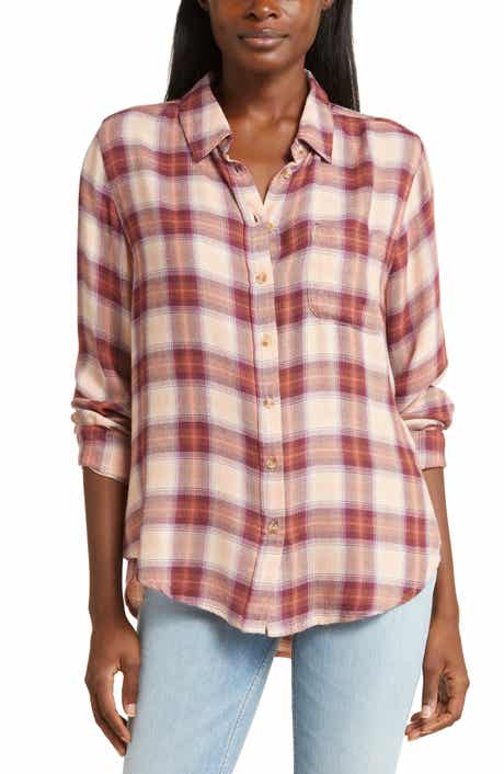 Lucky Brand Cloud Plaid Boyfriend Shirt