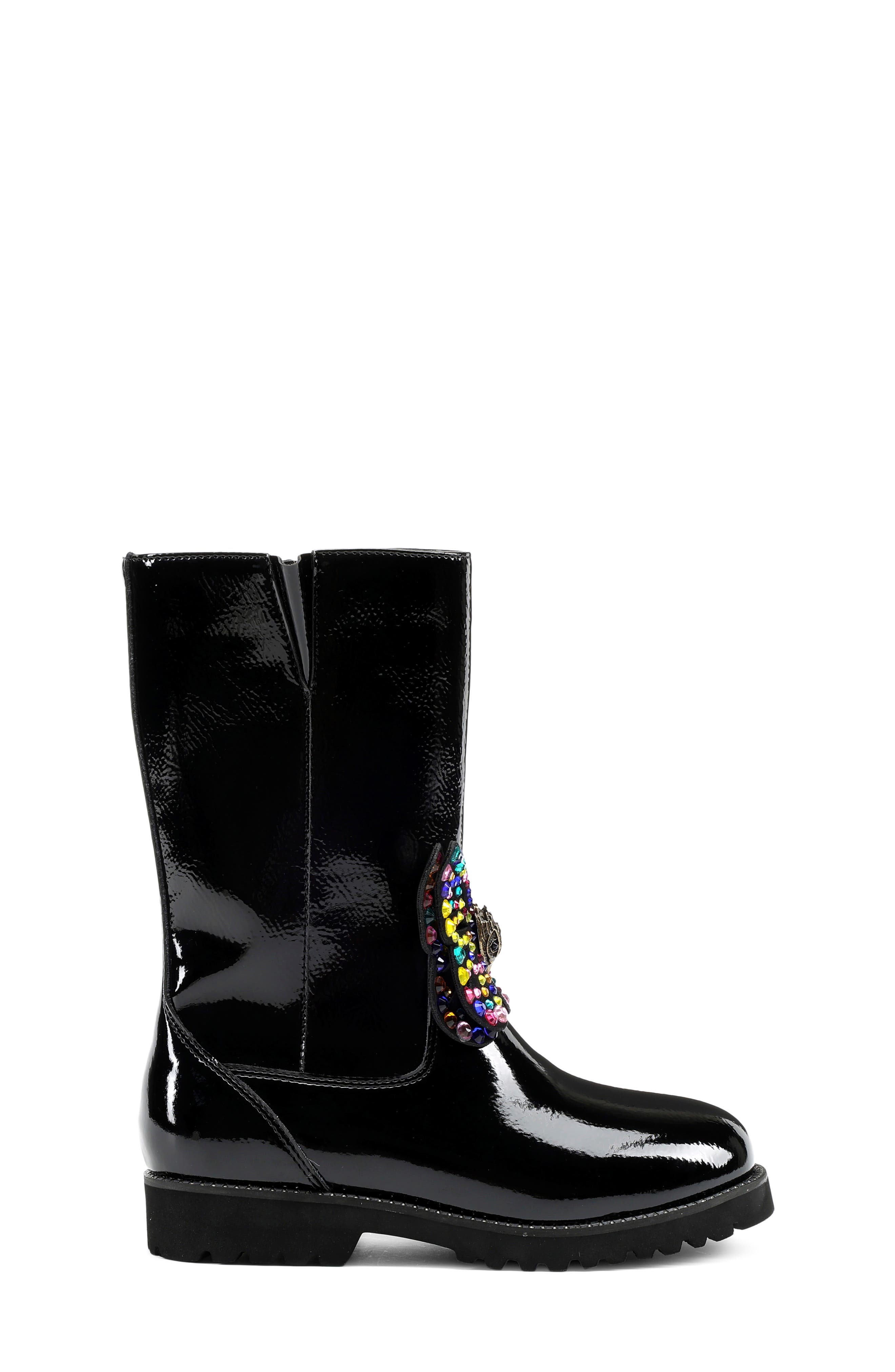 Kurt Geiger London Kids' Mini Butterfly Patent Leather Tall Boot ...