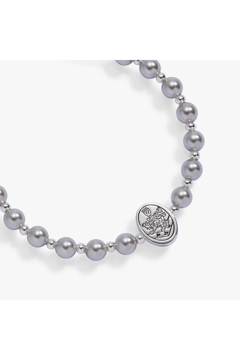 The Twilight Saga Cullen Crest Beaded Charm Bangle, Alternate, color, Silver