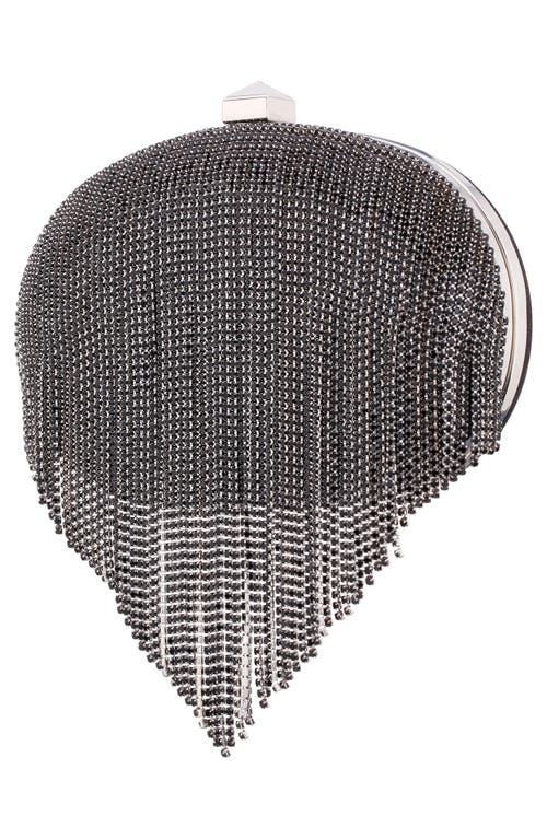 Nina Crystal Chain Draped Minaudier In Black
