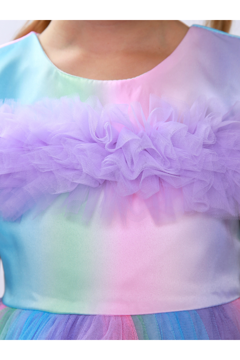 Princess Twirl Rainbow Tulle Ruffle Dress, Alternate, color, Purple