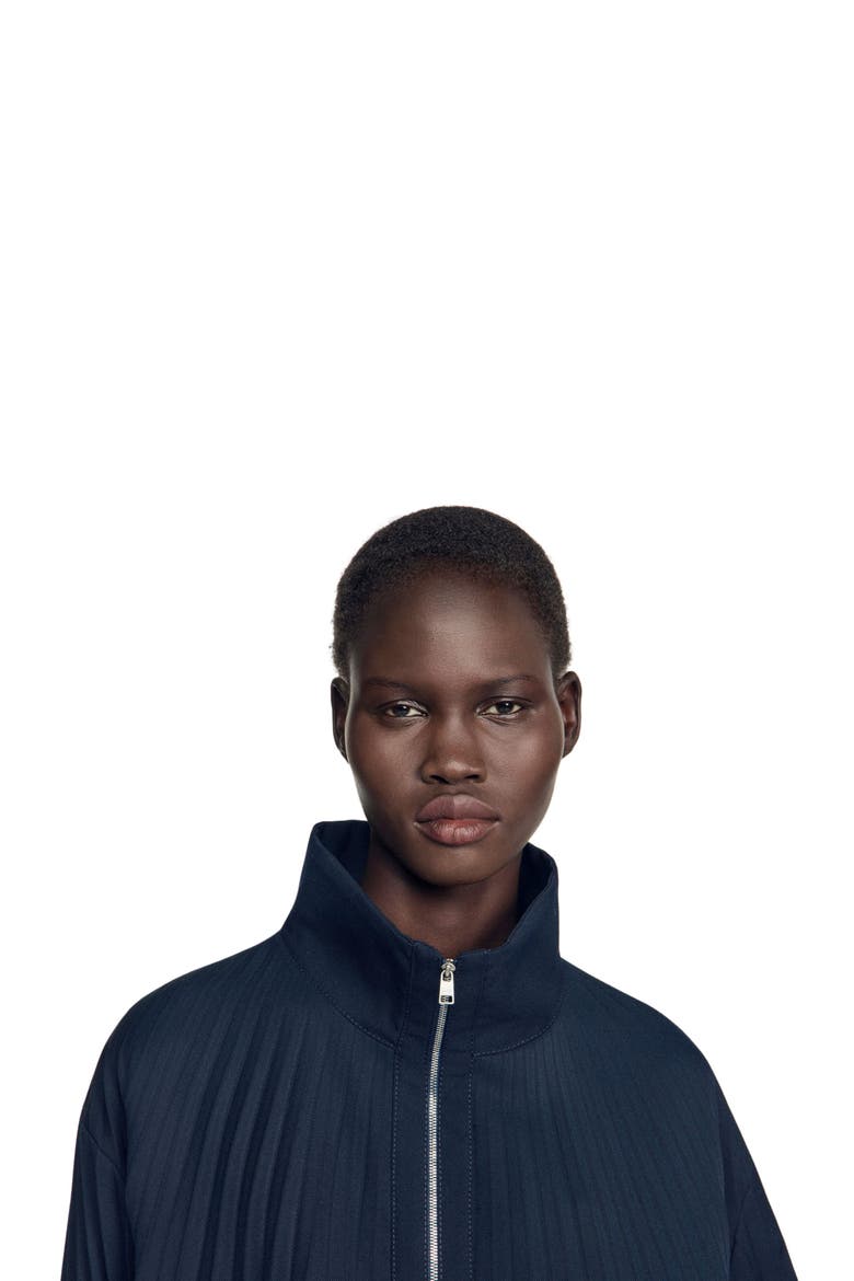 Pleated jacket, Alternate, color, Navy blue