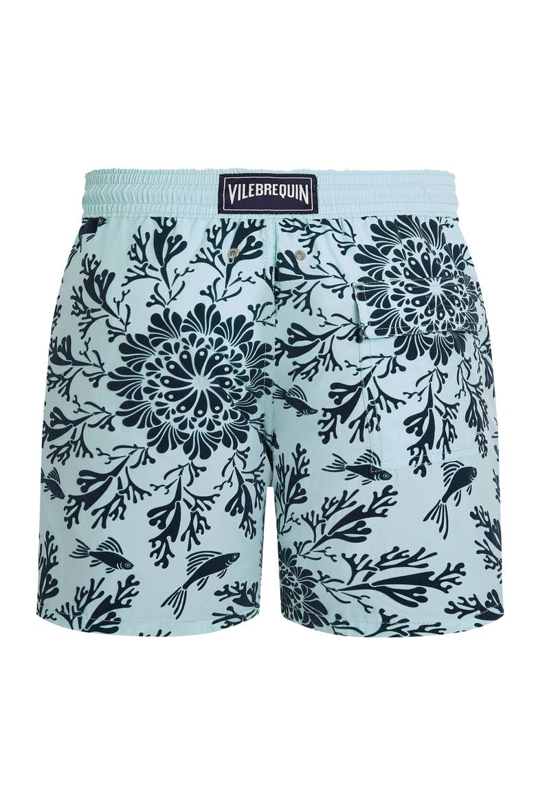 Men Swim Shorts Flocked Coral Mandala, Alternate, color, Oxygen