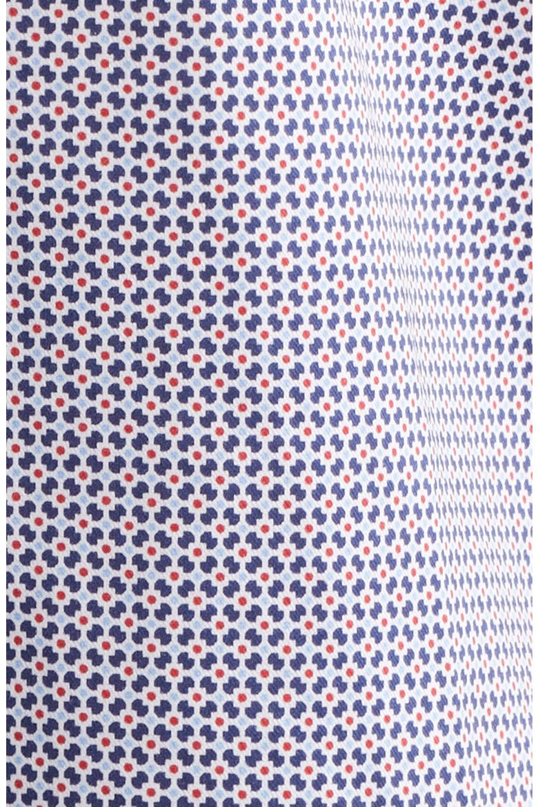 Logan Microprint Short Sleeve Cotton Blend Button-Up Shirt, Alternate, color, NAVY / RED MINI FLORAL