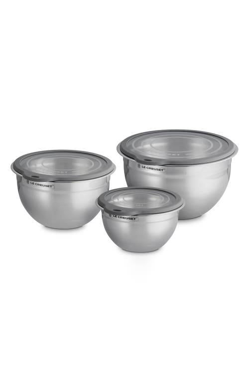 Le Creuset Stainless Steel Mixing Bowl Set In Silver