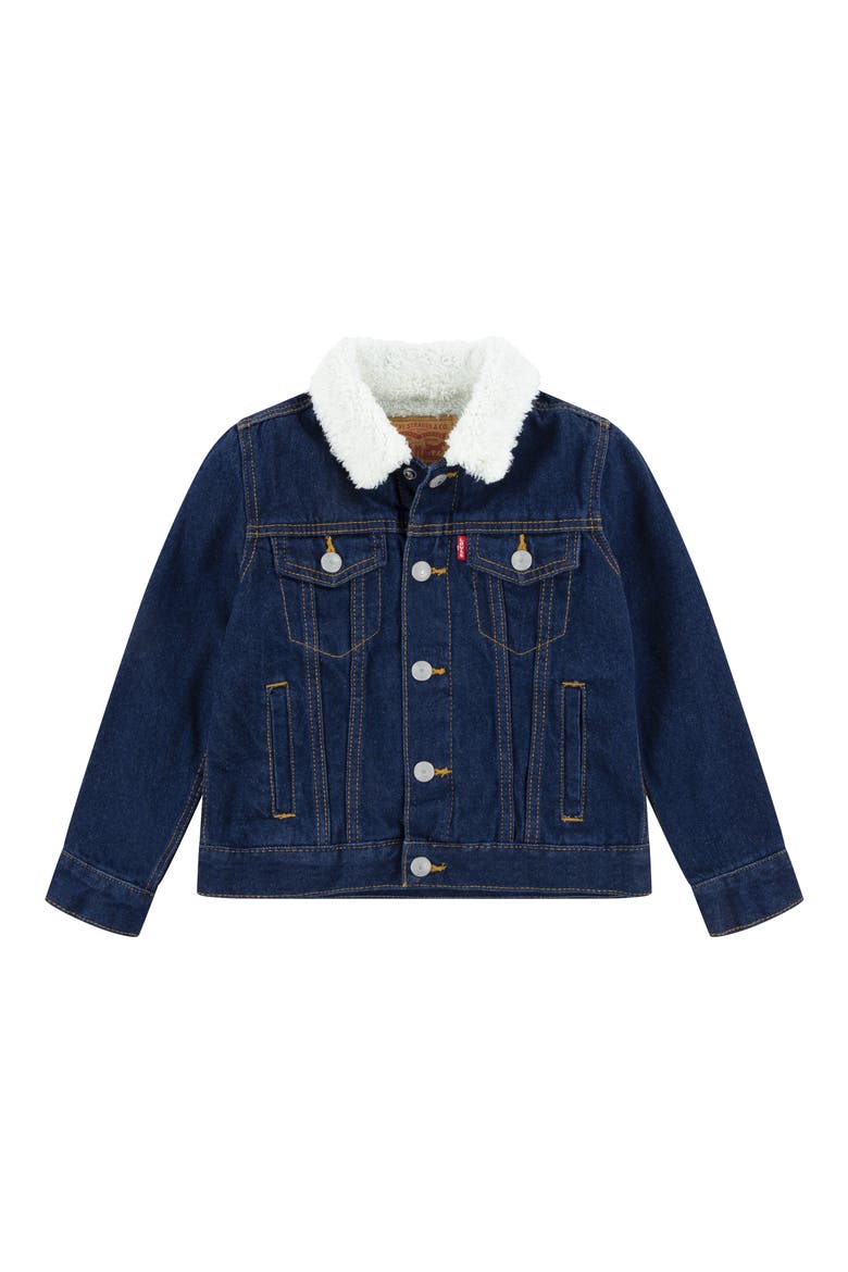 Kids' Faux Shearling Trucker Jacket, Main, color, PEARSON