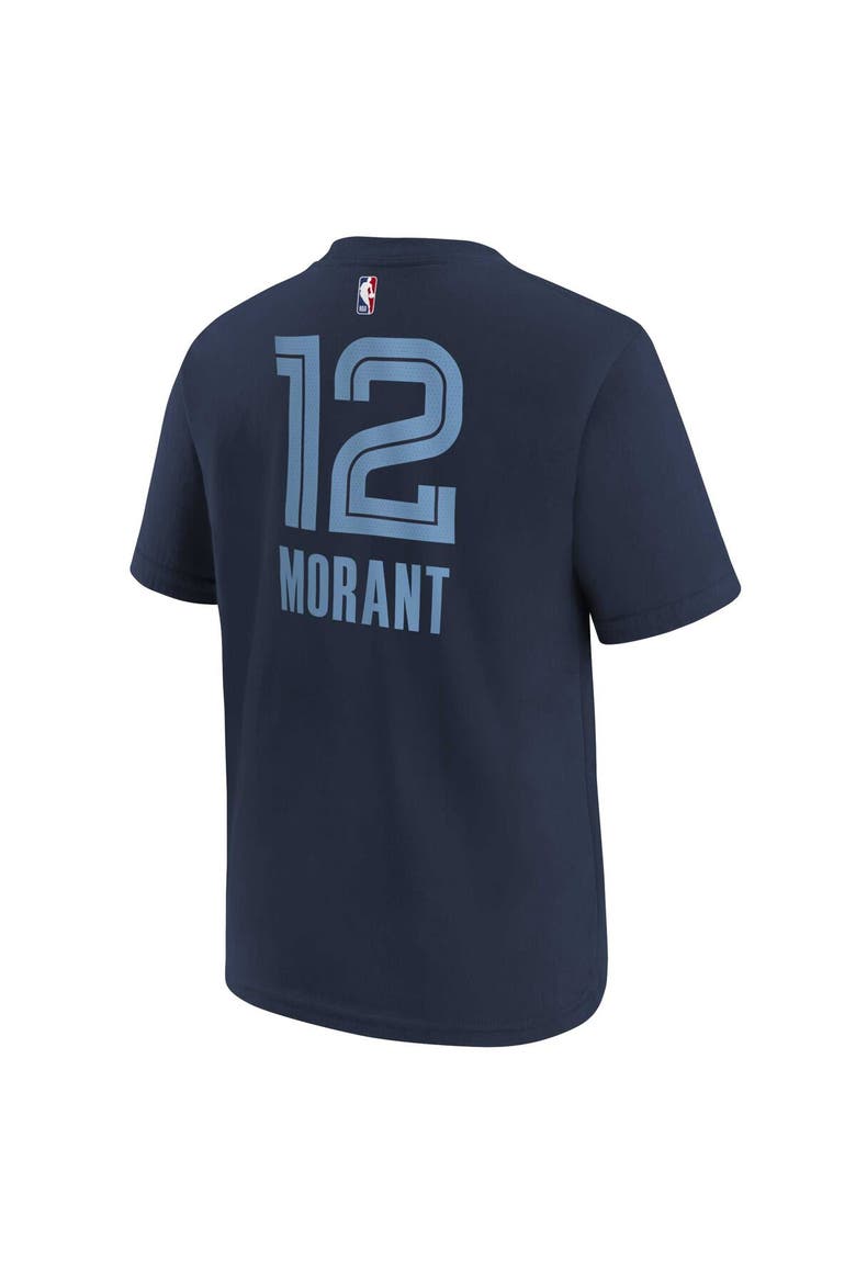 Youth Ja Morant Navy Memphis Grizzlies Icon Name & Number T-Shirt, Alternate, color, Navy