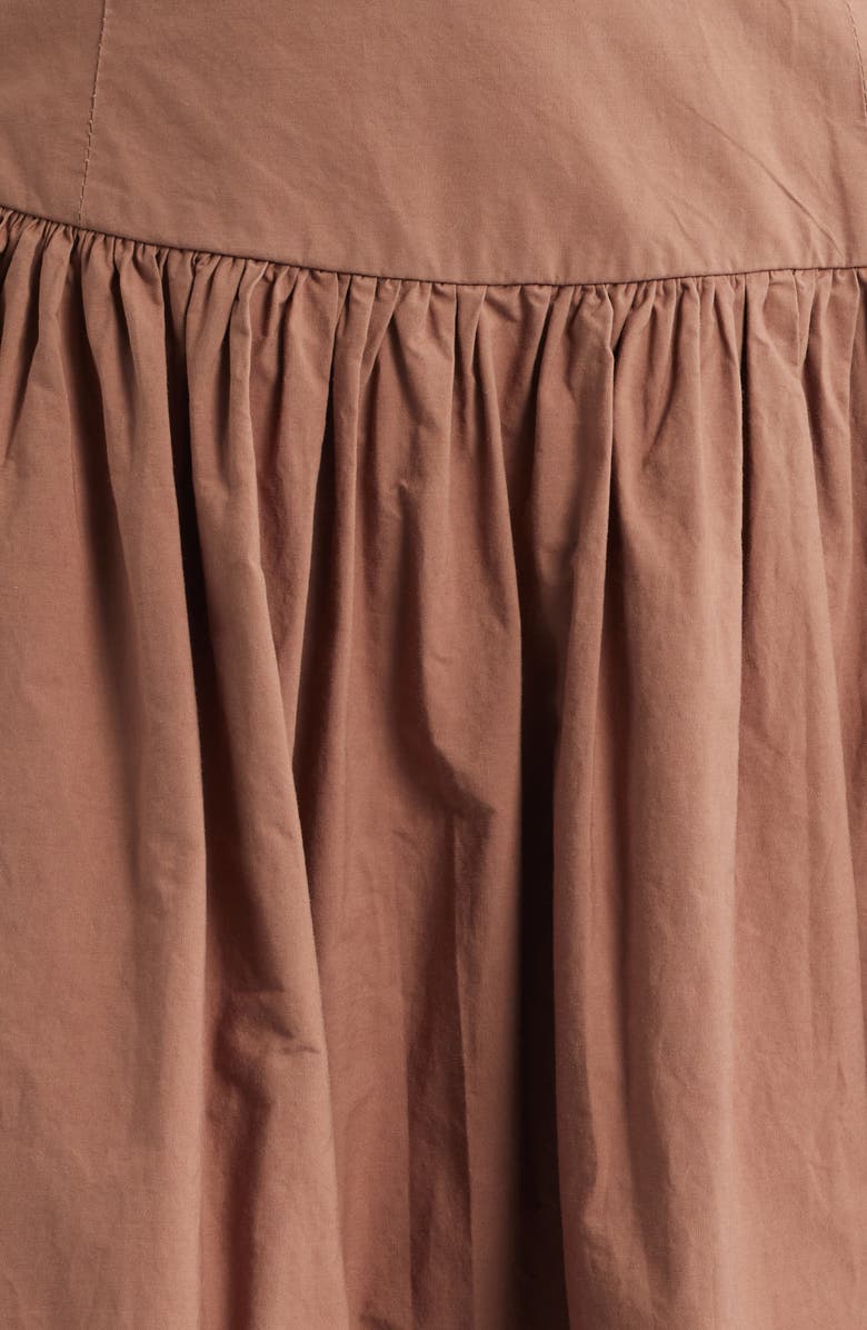 Damson Madder Anika Ruffle Grommet Organic Cotton Maxi Skirt, Alternate, color, Tan