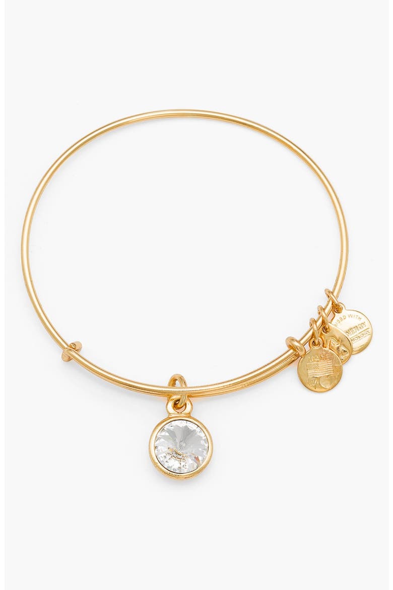 Birthstone Expandable Wire Bangle, Alternate, color, APRIL CRYSTAL