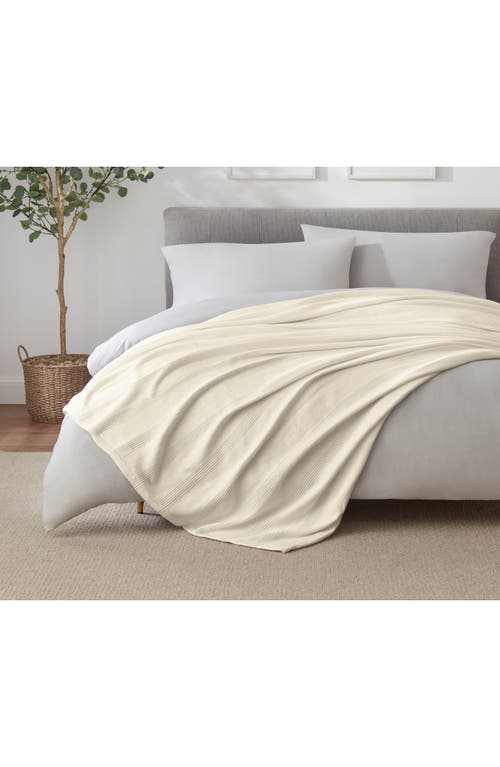 Vellux Textured Cotton Throw Blanket In White