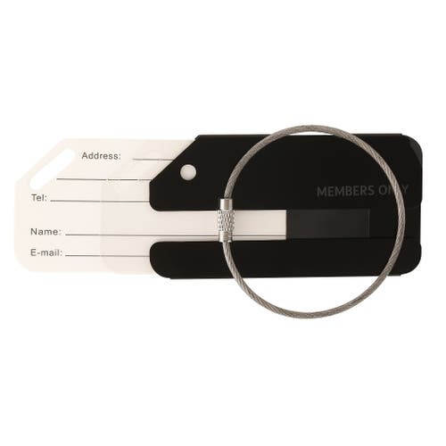 Members Only Luggage Tags, Set Of 3 Durable Metal Travel Tags In Black