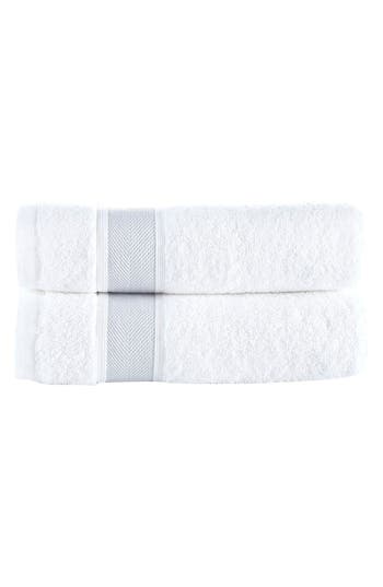 Brooks Brothers Ottoman Rolls 2-pack Turkish Cotton Washcloths In Silver