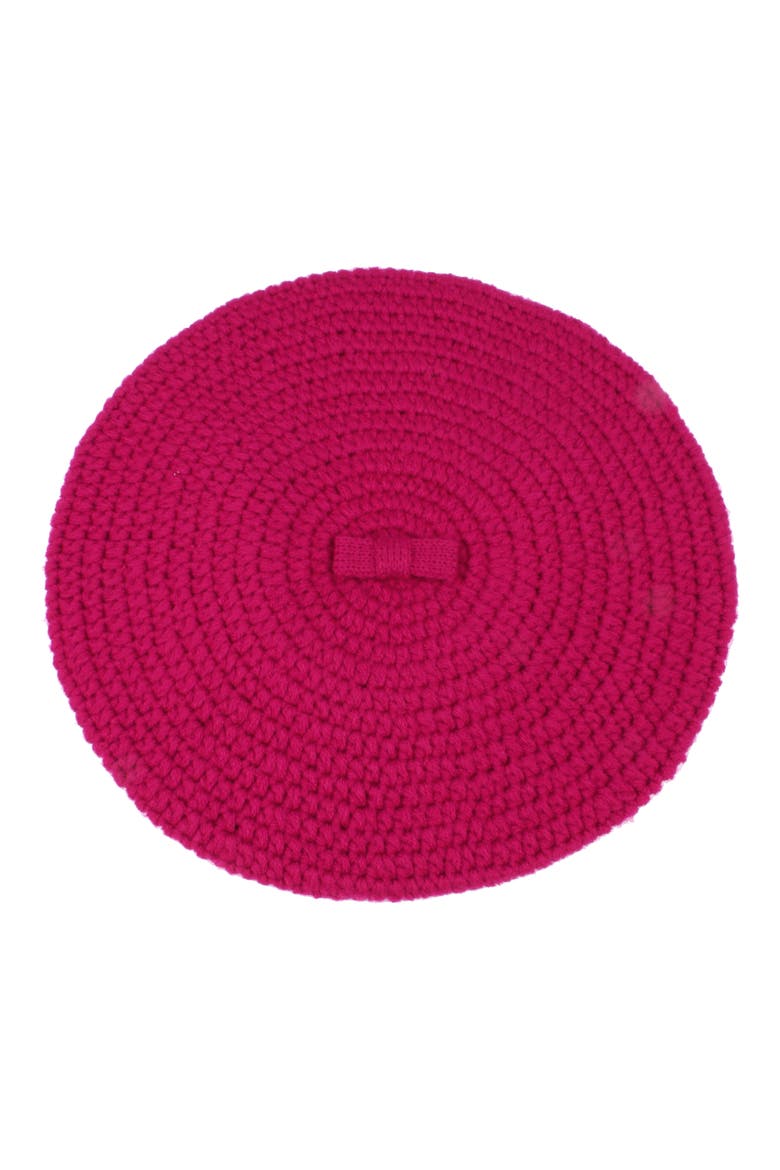 crocheted beret, Alternate, color, POMEGRANATE JUICE