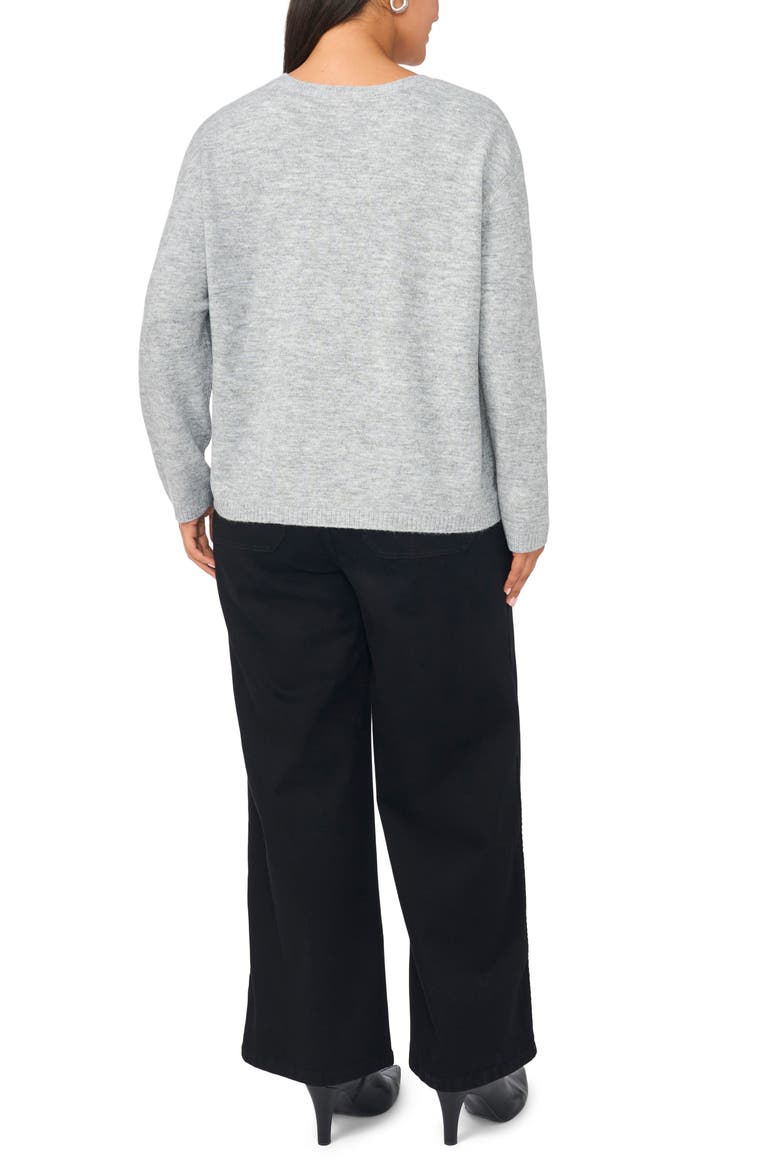 Floral Embroidered Sweater, Alternate, color, LIGHT HEATHER GREY