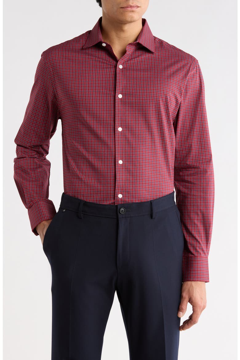 All-Season Stretch Slim Fit Dress Shirt, Main, color, RED