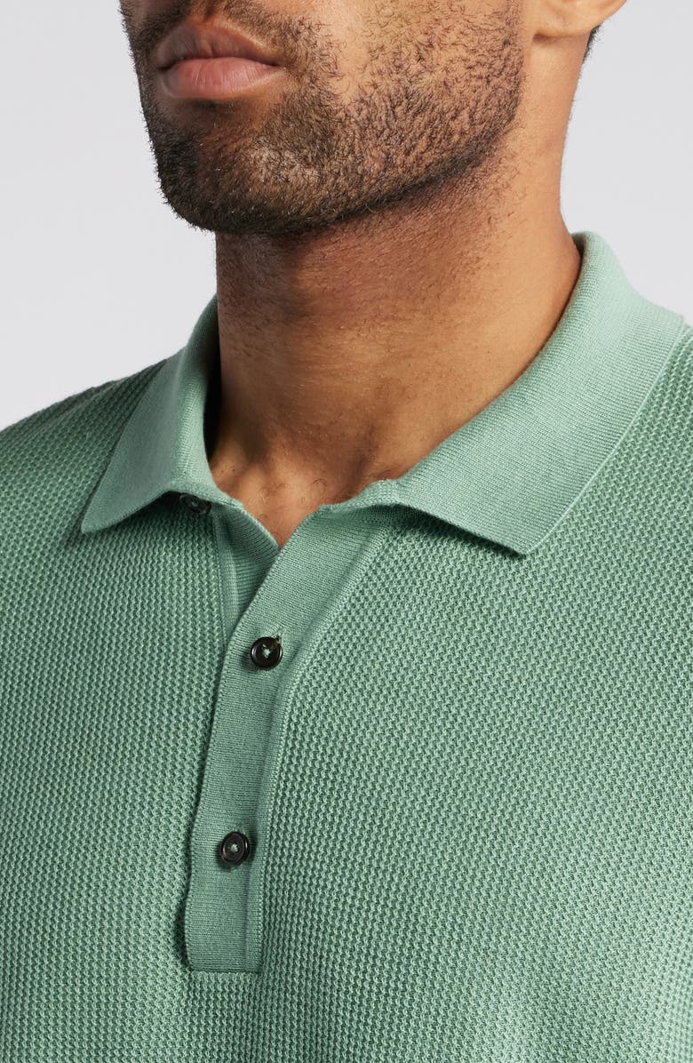 BOSS Daremo Cotton Blend Polo Sweater, Alternate, color, Open Green
