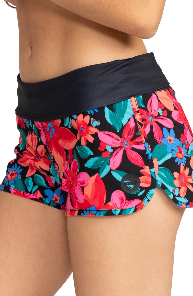 Roxy Floral Swim Shorts, Alternate, color, 