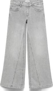 MANGO TEEN Low Rise Wide Leg Jeans