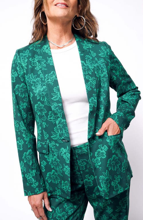 WILDFANG The Empower Tux Blazer in Blossom Forest/emerald 