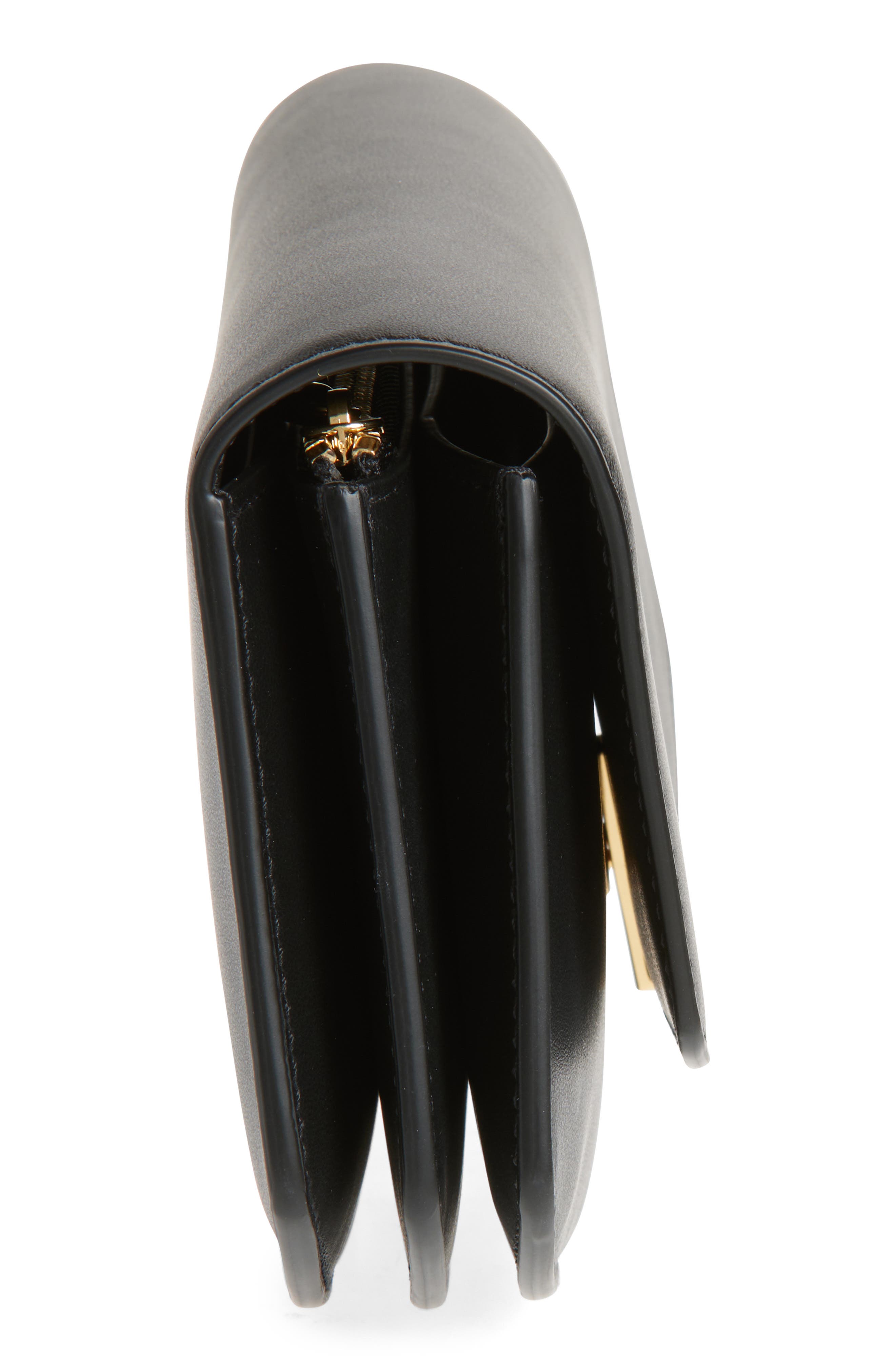 SAVETTE The Florence Leather Clutch, Alternate, color, Black