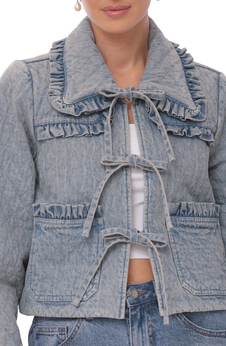 Avec Les Filles Quilted Cotton Tie Front Jacket, Alternate, color, 