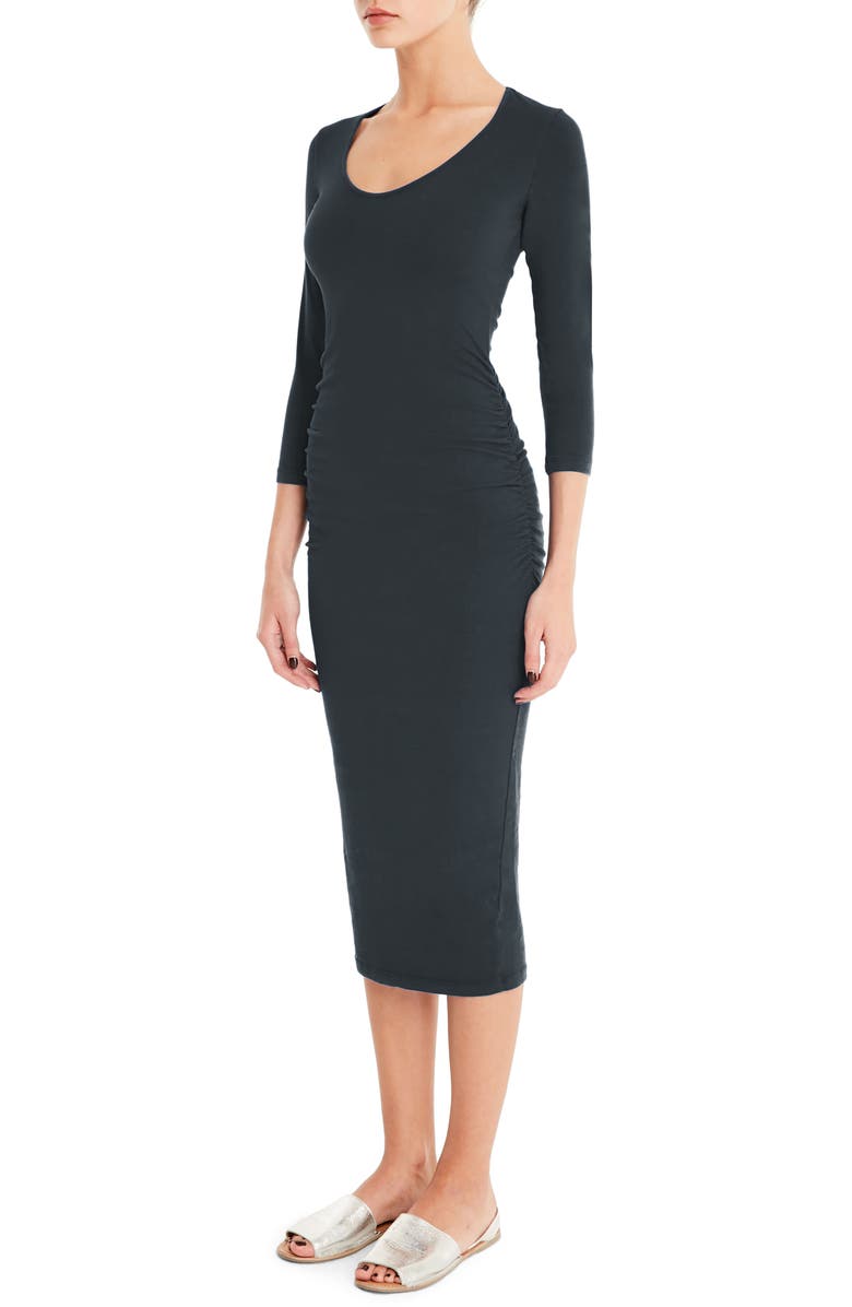 Michael Stars Ruched Midi Dress, Alternate, color, 