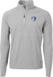 Cutter & Buck Men's Cutter & Buck Silver Saint Louis Billikens Adapt Eco Knit Hybrid Recycled Quarter-Zip Pullover Top