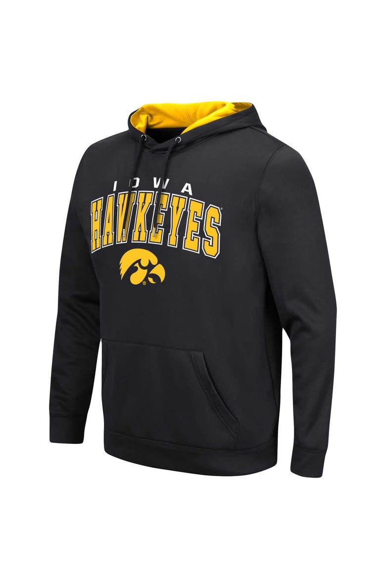 Men's Colosseum Black Iowa Hawkeyes Resistance Pullover Hoodie, Alternate, color, Black