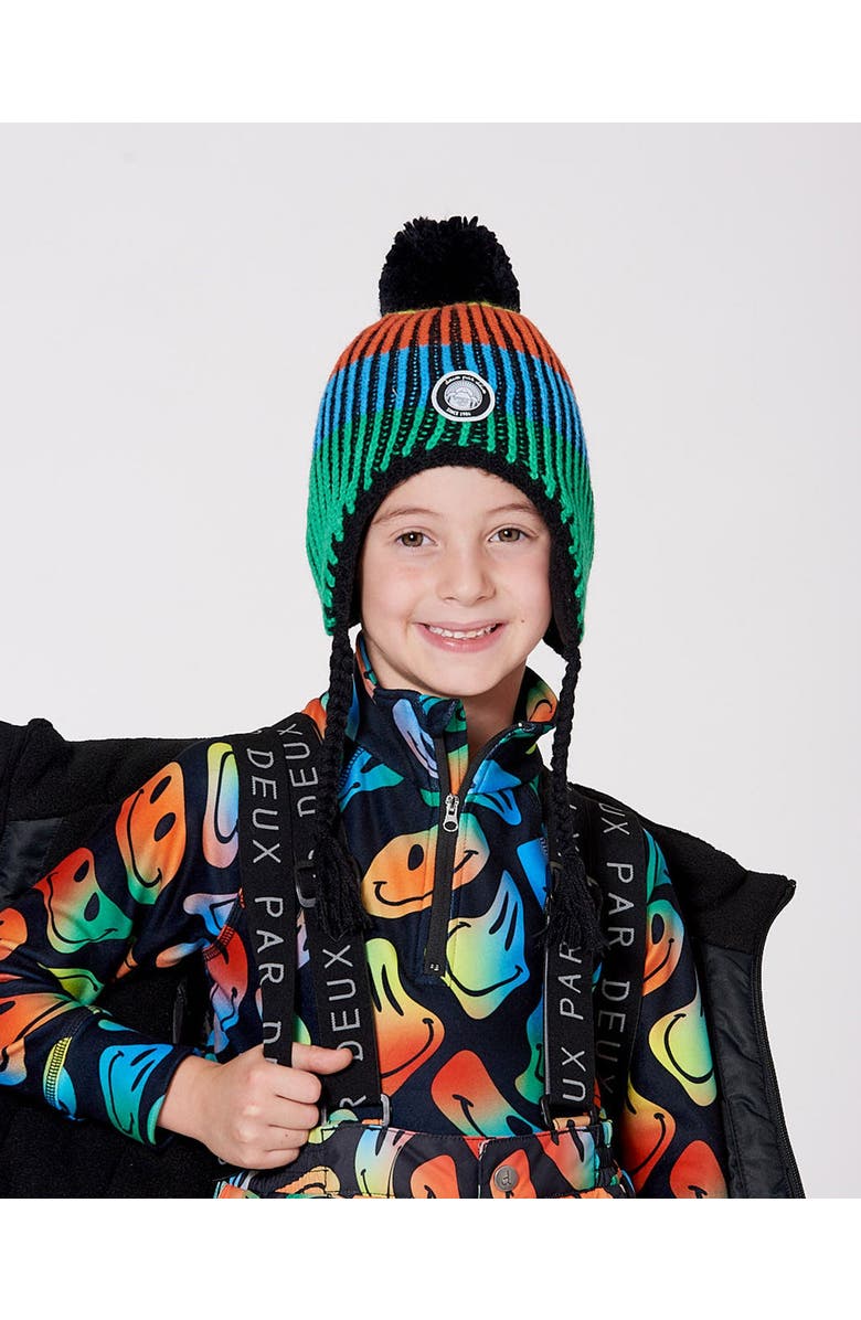 Deux par Deux Lined Peruvian Knit Winter Hat with Pompom Multicolor, Alternate, color, Multicolored