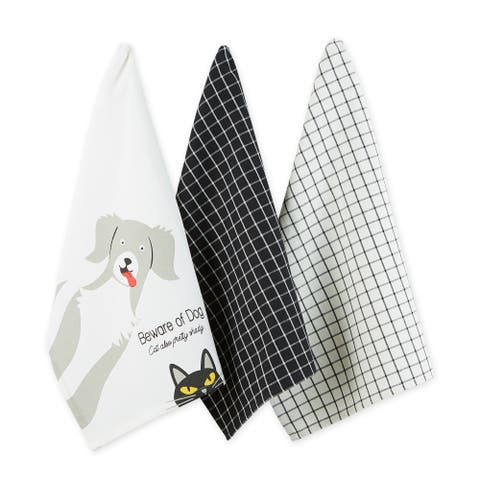 Beware of Dog & Cat Pet Dishtowel Set/3