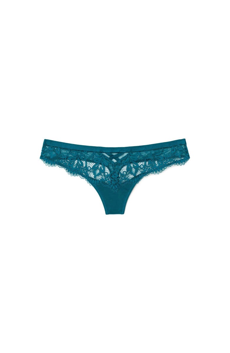 Adore Me Diara Thong Panties, Alternate, color, Dark Blue
