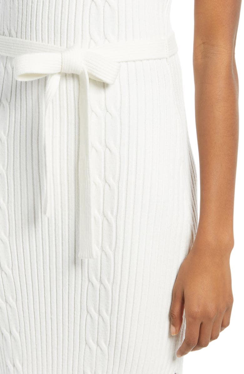 bebe Belted Midi Sweater Dress, Alternate, color, 