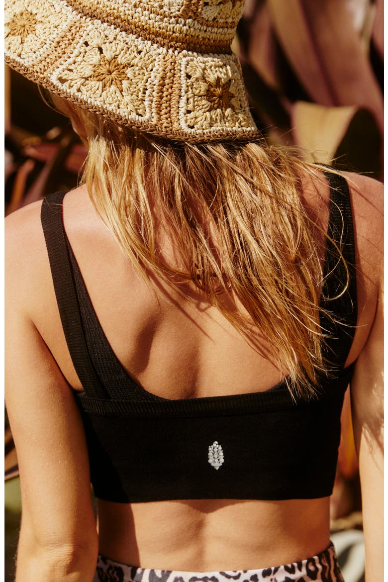 Free People FP Movement Riding High Crop Tank, Alternate, color, BLACK