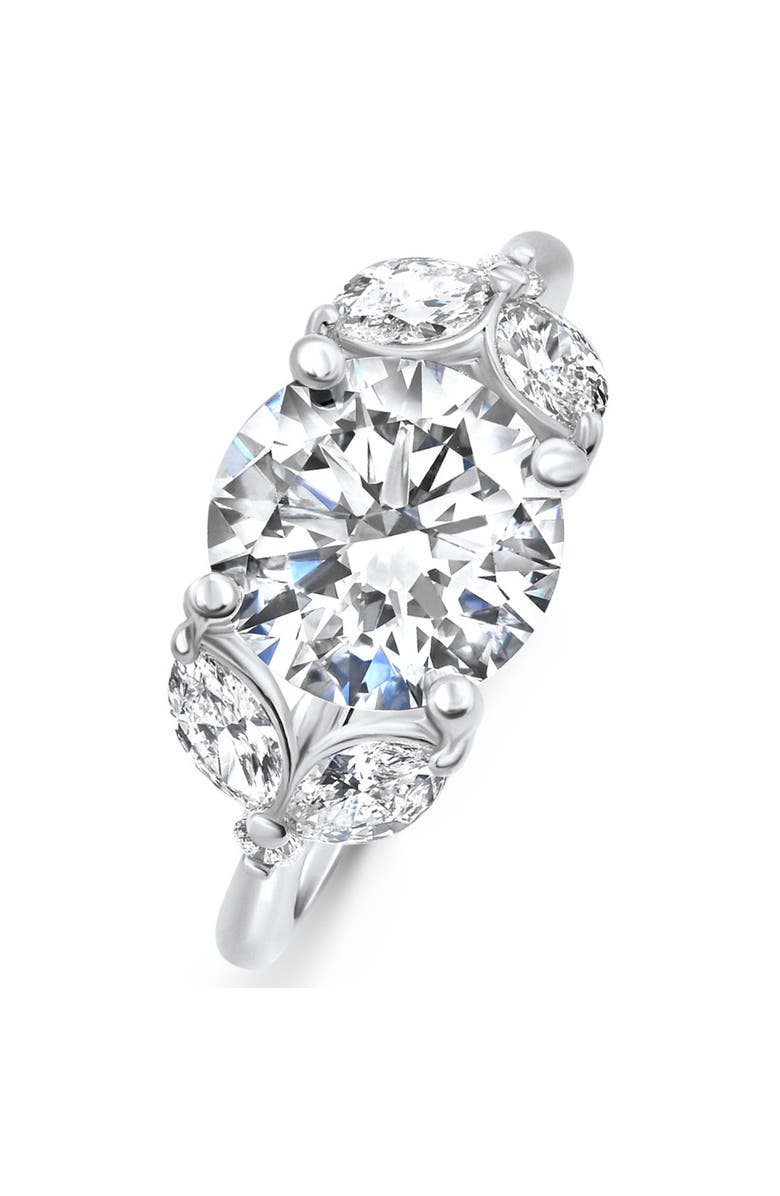 Bliss Diamond Certified 3.65Ct Round & Marquise Diamond Engagement Ring 14k Gold, Alternate, color, 