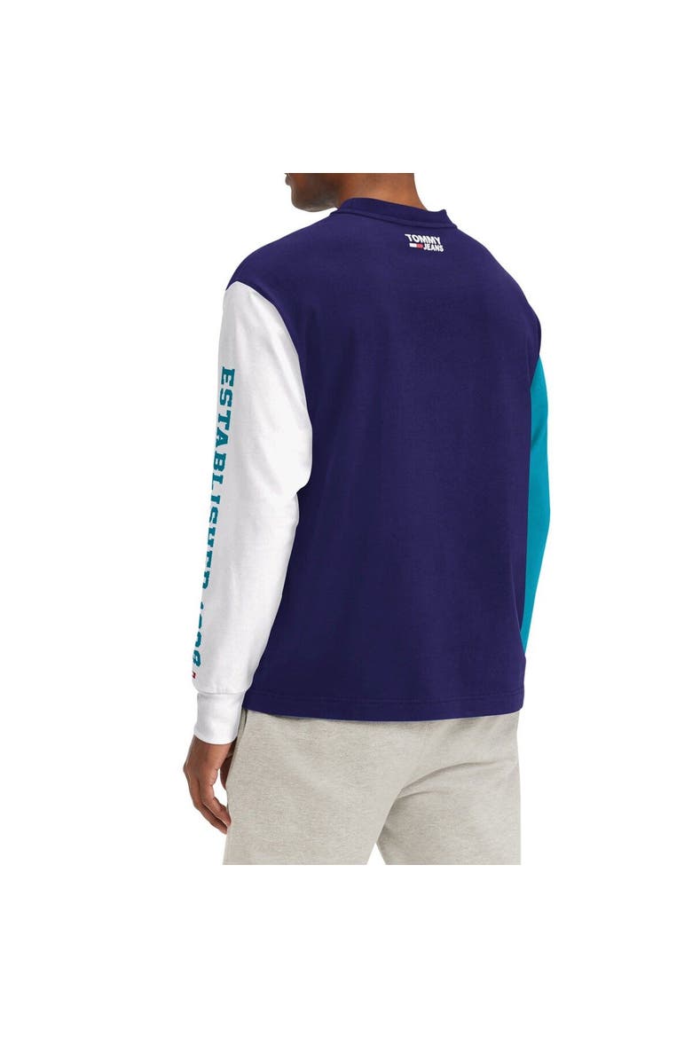Men's Tommy Jeans Purple Charlotte Hornets Richie Color Block Long Sleeve T-Shirt, Alternate, color, Purple