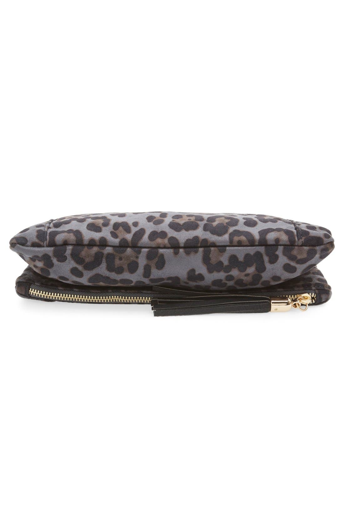 'Tasia' Print Foldover Clutch, Alternate, color, SLATE