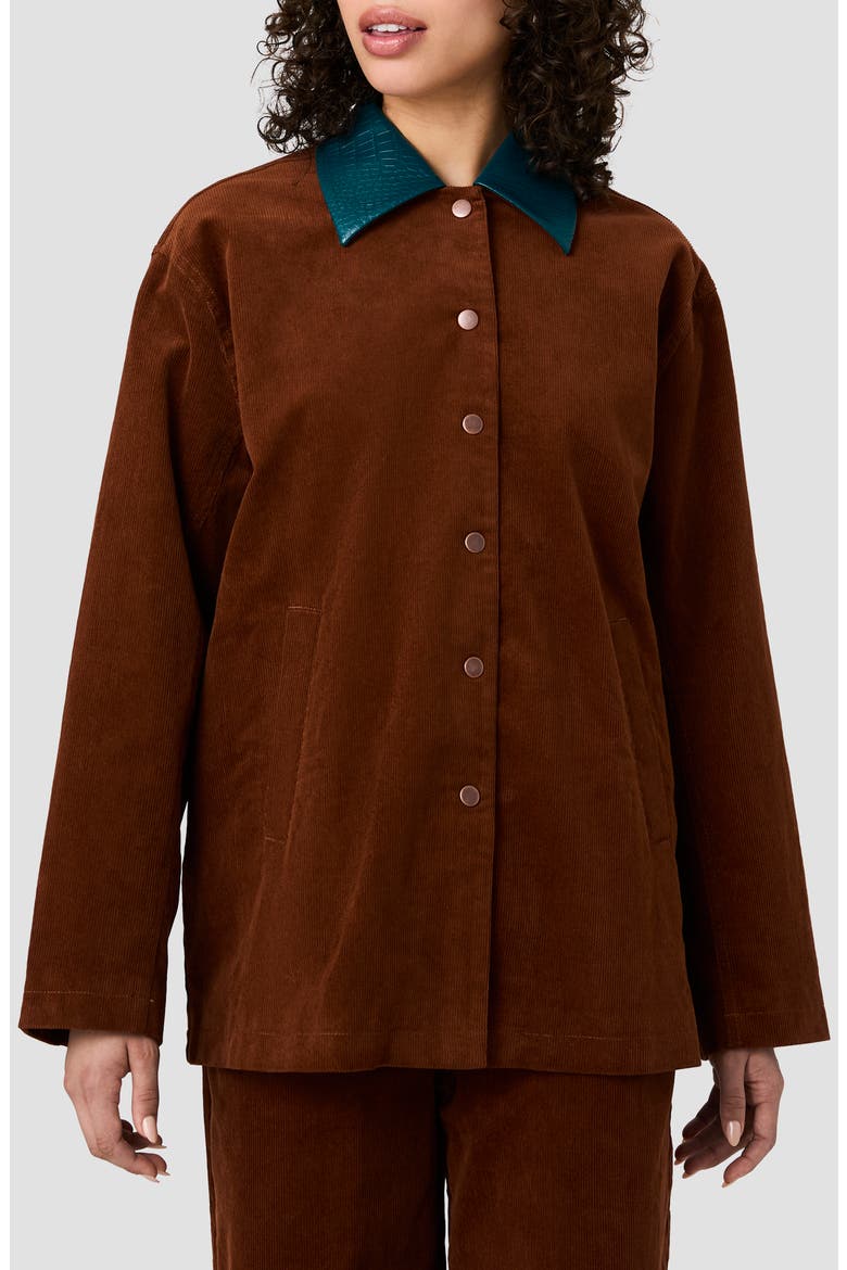 Casey Corduroy Contrast Collar Jacket, Main, color, CHESTNUT BROWN