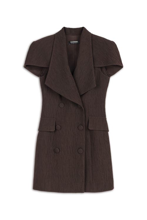Nocturne Brown Tailored Mini Dress With Structured Bolero In Brown