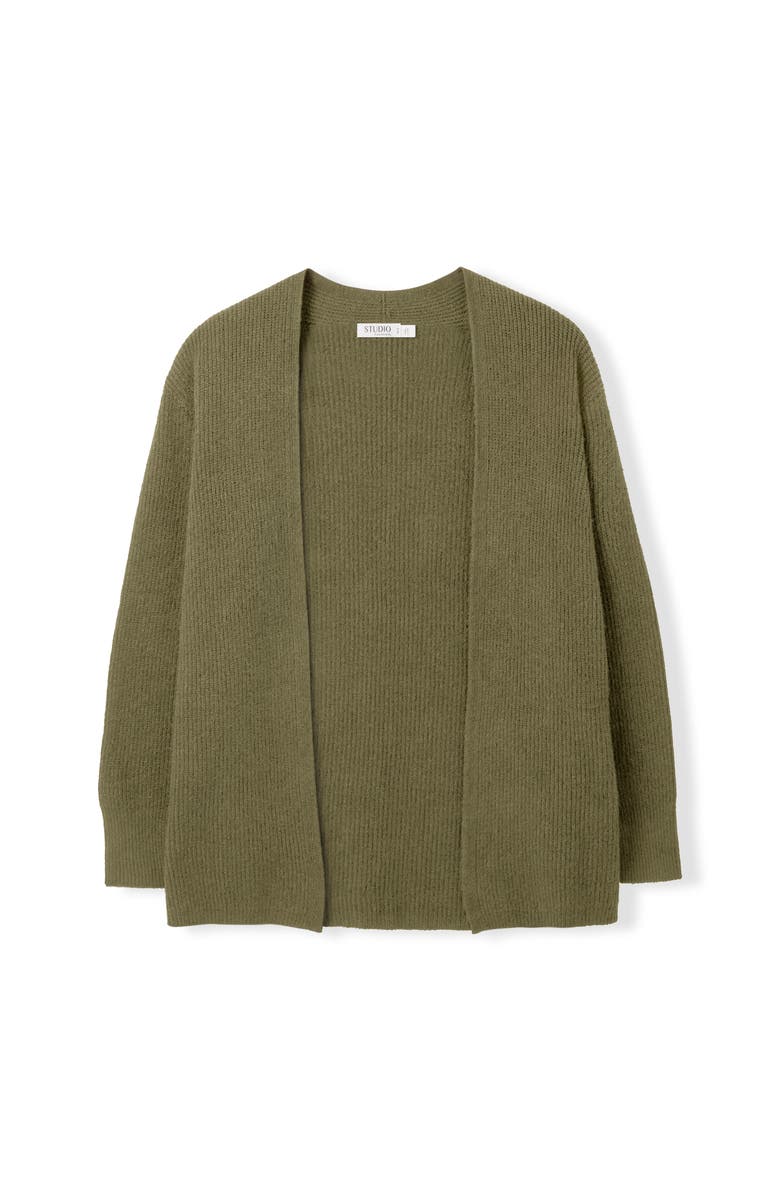 Celtic & Co. Longline Ribbed Cardigan, Alternate, color, Olive