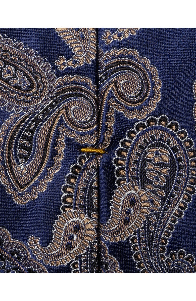 Eton Paisley Jacquard Silk Tie, Alternate, color, Medium Blue