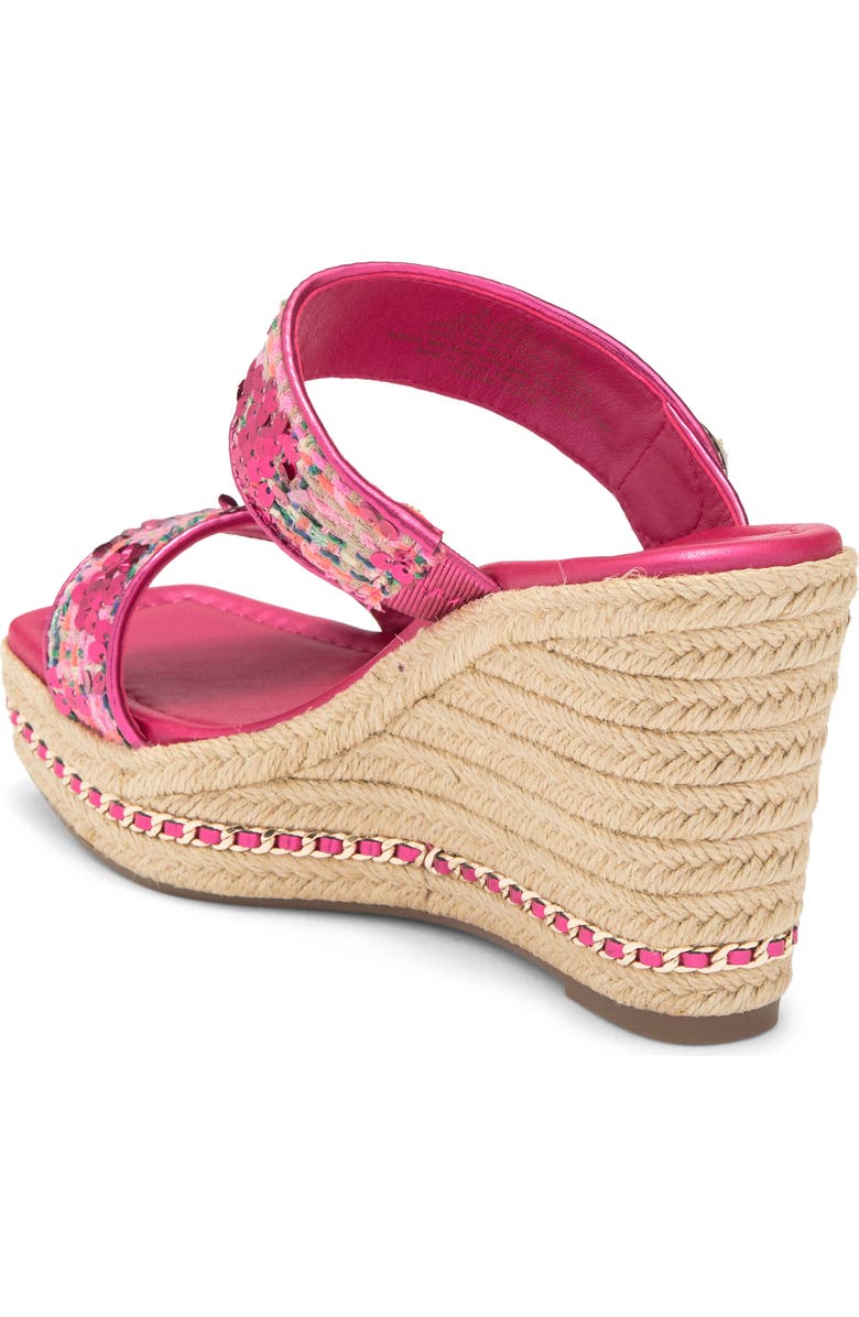 KARL LAGERFELD PARIS Carsen Espadrille Platform Wedge Sandal, Alternate, color, Hot Pink