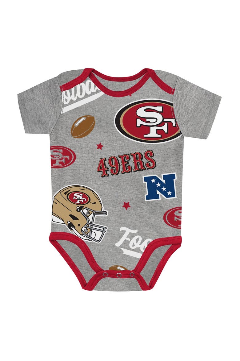 Newborn Outerstuff  San Francisco 49ers First Round Pick Three-Piece Creeper Set, Alternate, color, Red